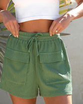 Unstoppable Explorer Pocketed Drawstring Shorts - Moss